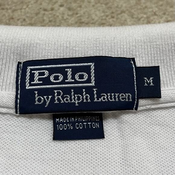 Polo Ralph Lauren Solid White Polo Shirt Medium - Picture 4 of 7